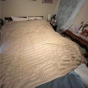 Damask Duvet~Khaki Beige Tan~ 100% Cotton~ Queen